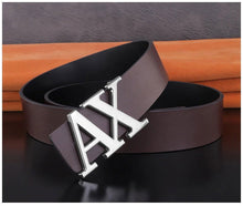 Load image into Gallery viewer, Buy New Arrival Jack Marc X Buckle Leather Belt For Men - JACKMARC.COM
