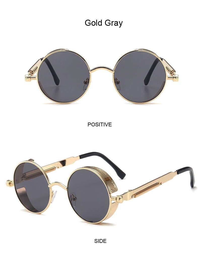 Buy New Steampunk Sunglasses Retro Round Metal Frame - JackMarc - JACKMARC.COM
