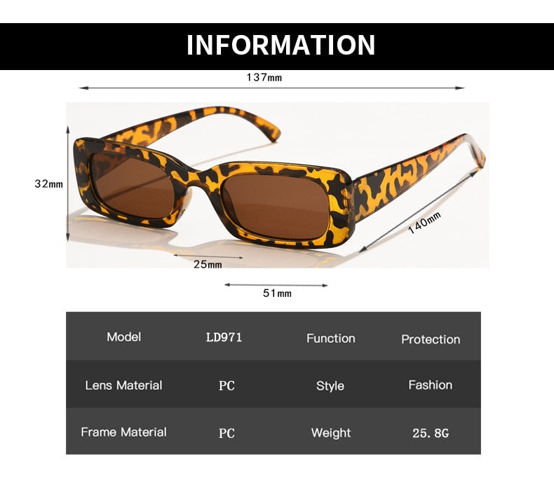 Buy New Vintage Small Rectangle Sunglasses Women Men - Jack Marc - JACKMARC.COM