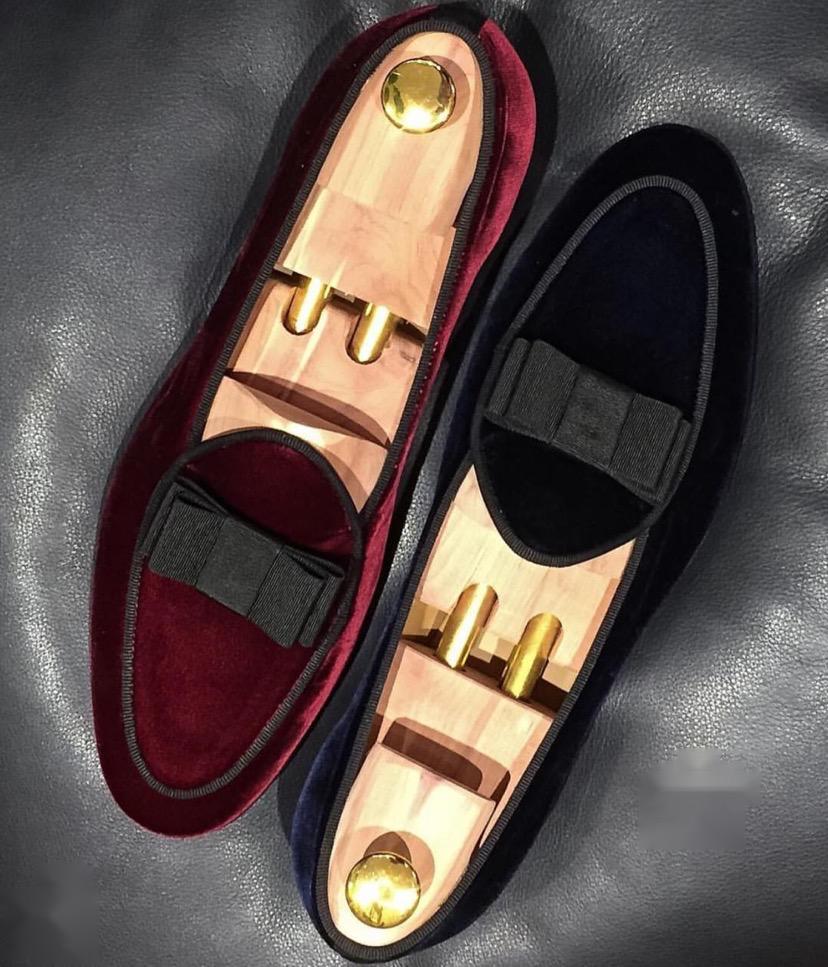Buy Now Fashion Velvet Bow Moccasins Shoes For Office Wear And Casual Wear- JackMarc - JACKMARC.COM