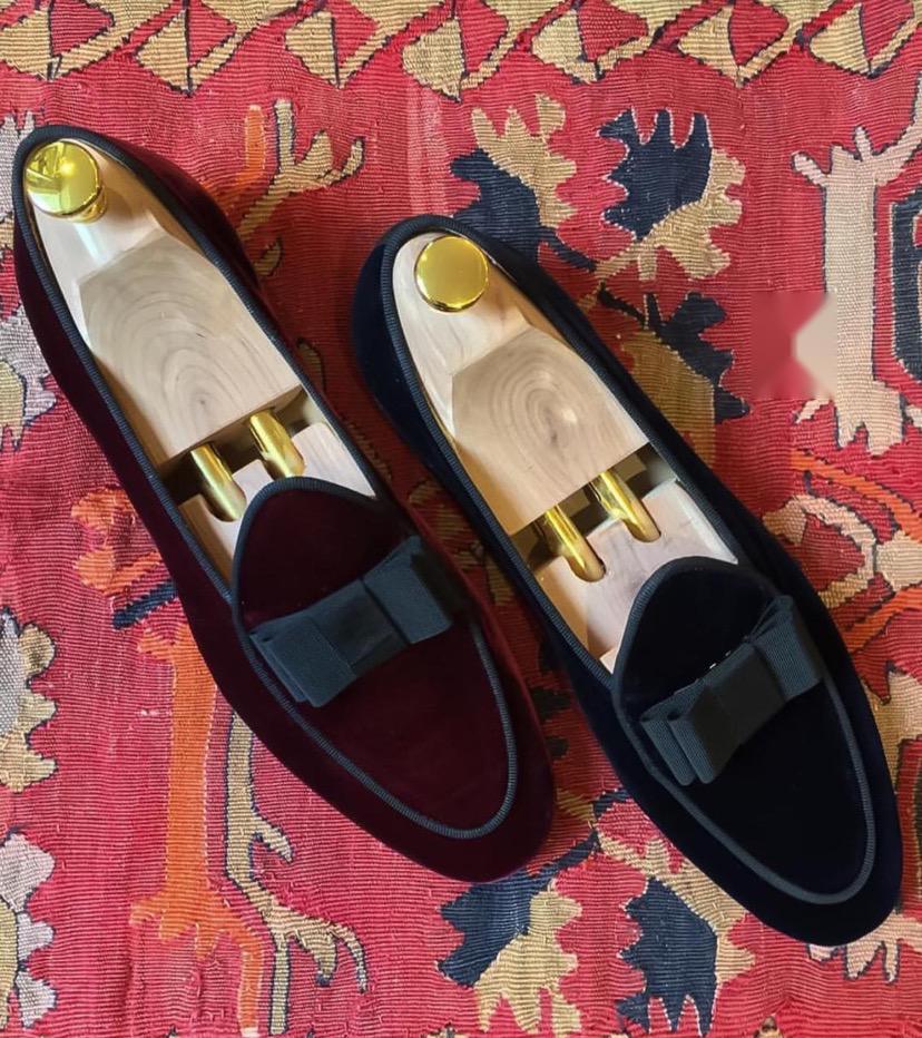 Buy Now Fashion Velvet Bow Moccasins Shoes For Office Wear And Casual Wear- JackMarc - JACKMARC.COM