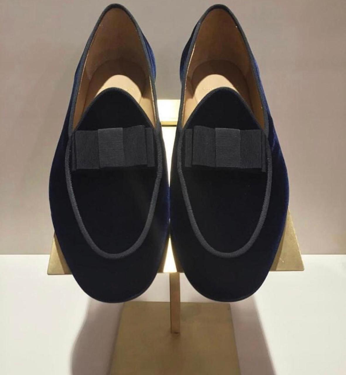 Buy Now Fashion Velvet Bow Moccasins Shoes For Office Wear And Casual Wear- JackMarc - JACKMARC.COM