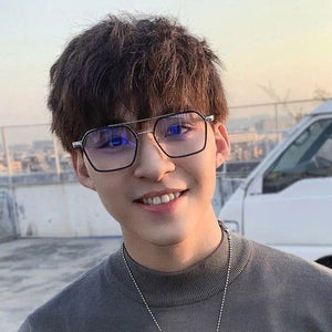 Buy Now Square Computer Anti-blue Light Glasses Women Men Vintage Transparent Frame Eyeglasses - JACKMARC.COM