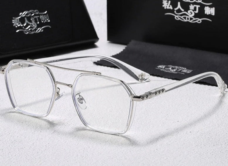 Buy Now Square Computer Anti-blue Light Glasses Women Men Vintage Transparent Frame Eyeglasses - JACKMARC.COM