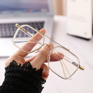 Buy Now Square Computer Anti-blue Light Glasses Women Men Vintage Transparent Frame Eyeglasses - JACKMARC.COM