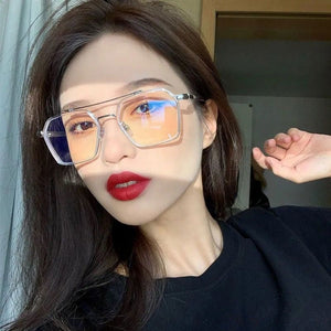 Buy Now Square Computer Anti-blue Light Glasses Women Men Vintage Transparent Frame Eyeglasses - JACKMARC.COM