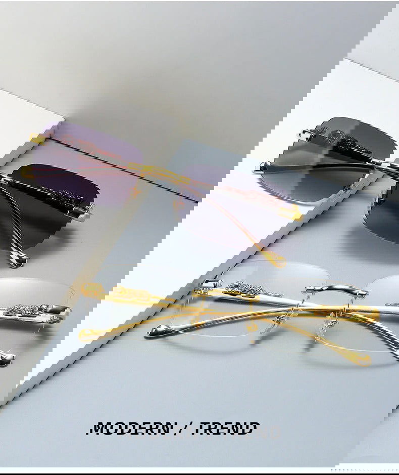 Buy Vintage Rectangle Rimless Sunglasses Eyewear -Jackmarc - JACKMARC.COM