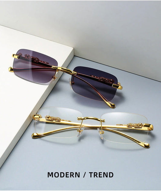 Buy Vintage Rectangle Rimless Sunglasses Eyewear -Jackmarc - JACKMARC.COM