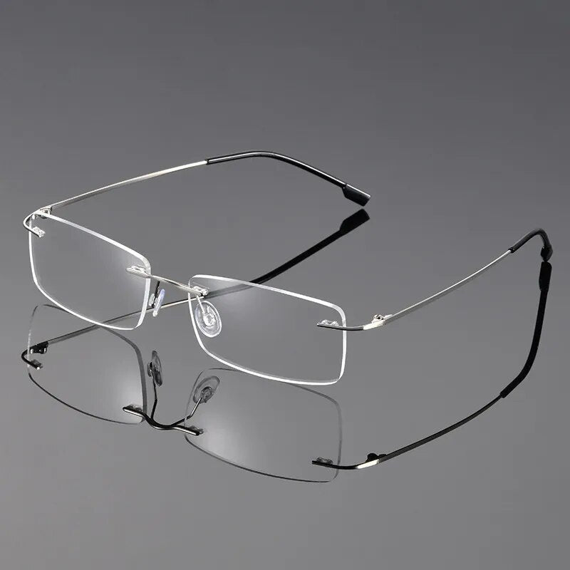 Titanium Alloy Rimless Glasses Frame for Men