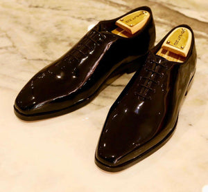 Classy Shiny Black Formal Shoes - JACKMARC.COM