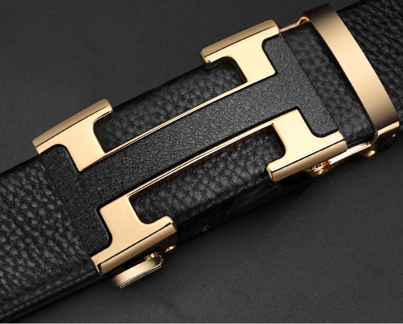 Designer Buckle Leather Belt - JACKMARC.COM