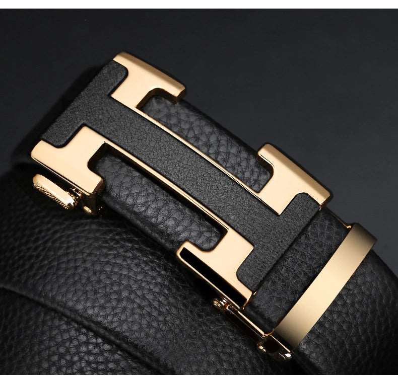 Designer Buckle Leather Belt - JACKMARC.COM