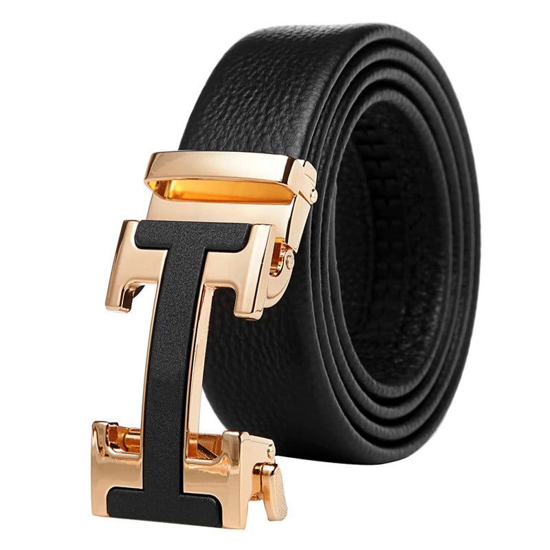 Designer Buckle Leather Belt - JACKMARC.COM