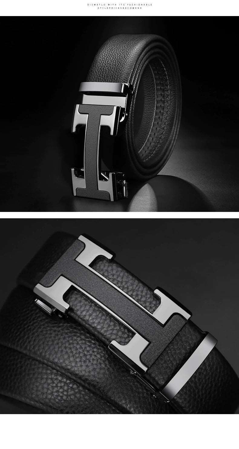 Designer Buckle Leather Belt - JACKMARC.COM