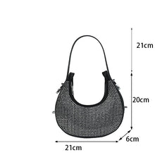 Load image into Gallery viewer, Designer Rhinestone Half Moon Bag - JACKMARC.COM
