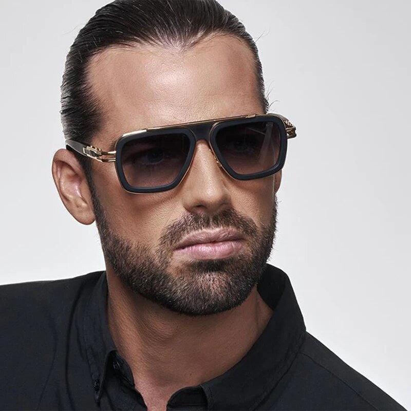 New Black Square Pilot Sunglasses  For Men and Women Vintage Design UV400 protected