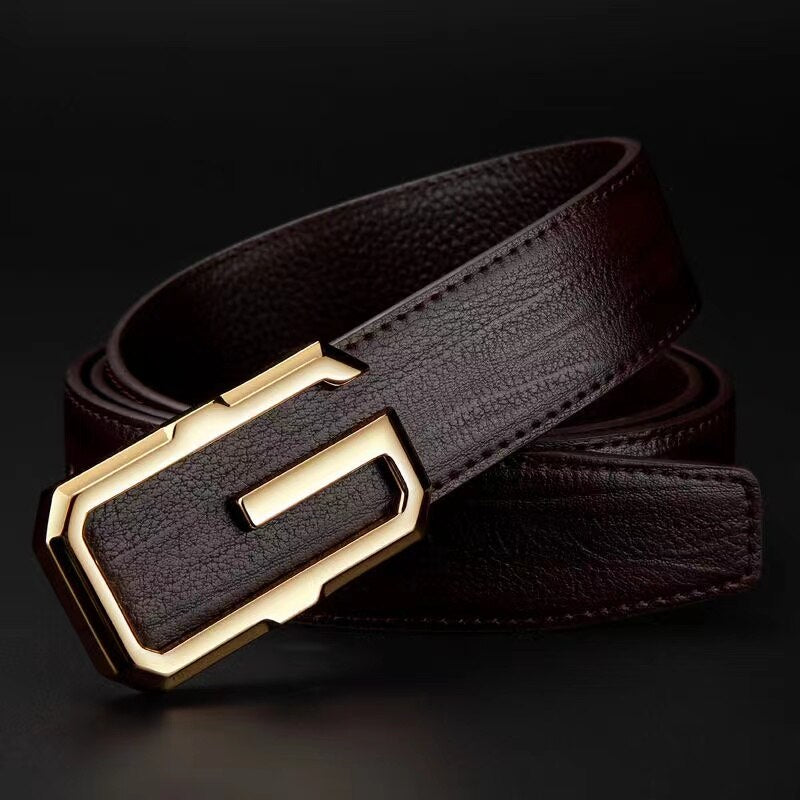Fashion Letter G Waistband Buckle Belt Men Genuine Leather Belts - Jack Marc - JACKMARC.COM