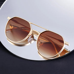 Fashion Autumn Winter Sunglasses - Vintage Metal Oval Frame - JACKMARC.COM