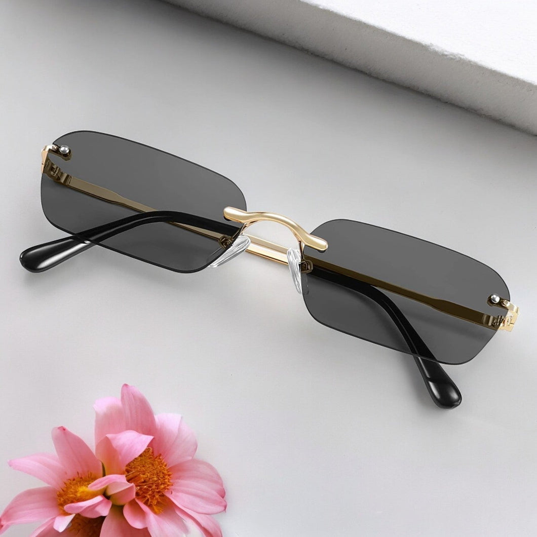 Fashion Retro Rectangle Rimless Sunglasses - JACKMARC.COM