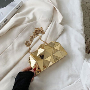 Geometry Shoulder Bag Gold Box Clutch - JACKMARC.COM