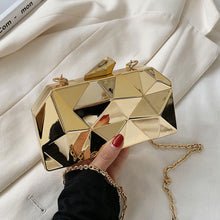 Load image into Gallery viewer, Geometry Shoulder Bag Gold Box Clutch - JACKMARC.COM
