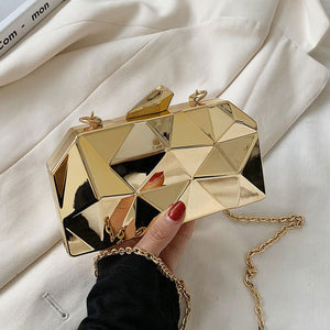 Geometry Shoulder Bag Gold Box Clutch - JACKMARC.COM