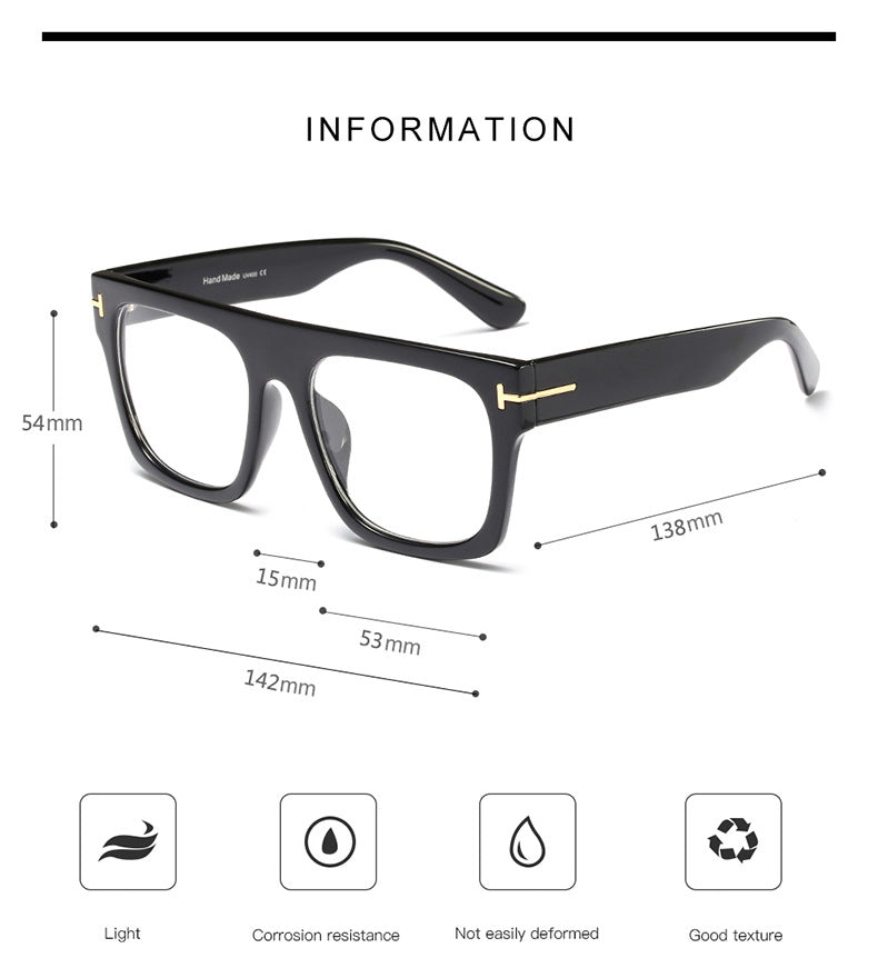 Hip Hop Square Oversize Eyeglasses - JACKMARC.COM