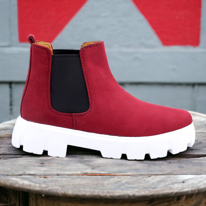 Jack Marc Red Suede Chelsea Boots For Men