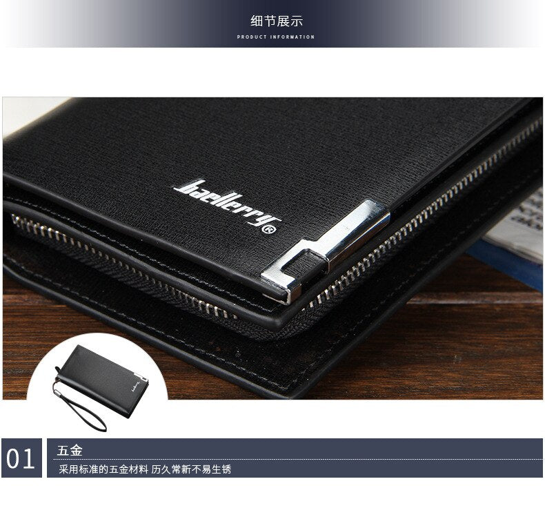 Buy New Men Wallets Business Long Zipper Large Capacity Quality Male Purse With Card Holder Multi-function Wallet For Men