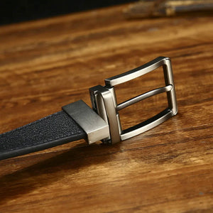 Italian Genuine Leather Men's Belt with Pin Buckle - JACKMARC.COM