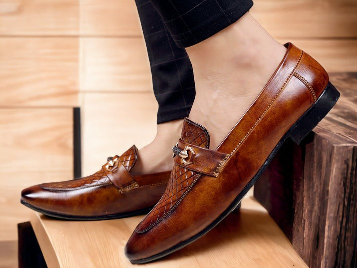 Jack Marc Dress Faux leather casual moccasins slip-on shoes - JACKMARC.COM