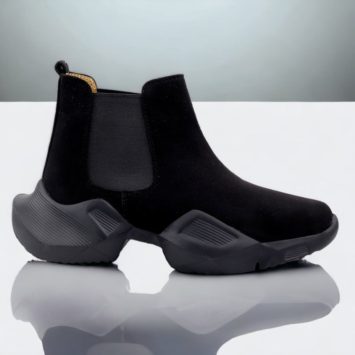Jack Marc Fashion Black Newest Casual Suede Chelsea Boots for Men - JACKMARC.COM