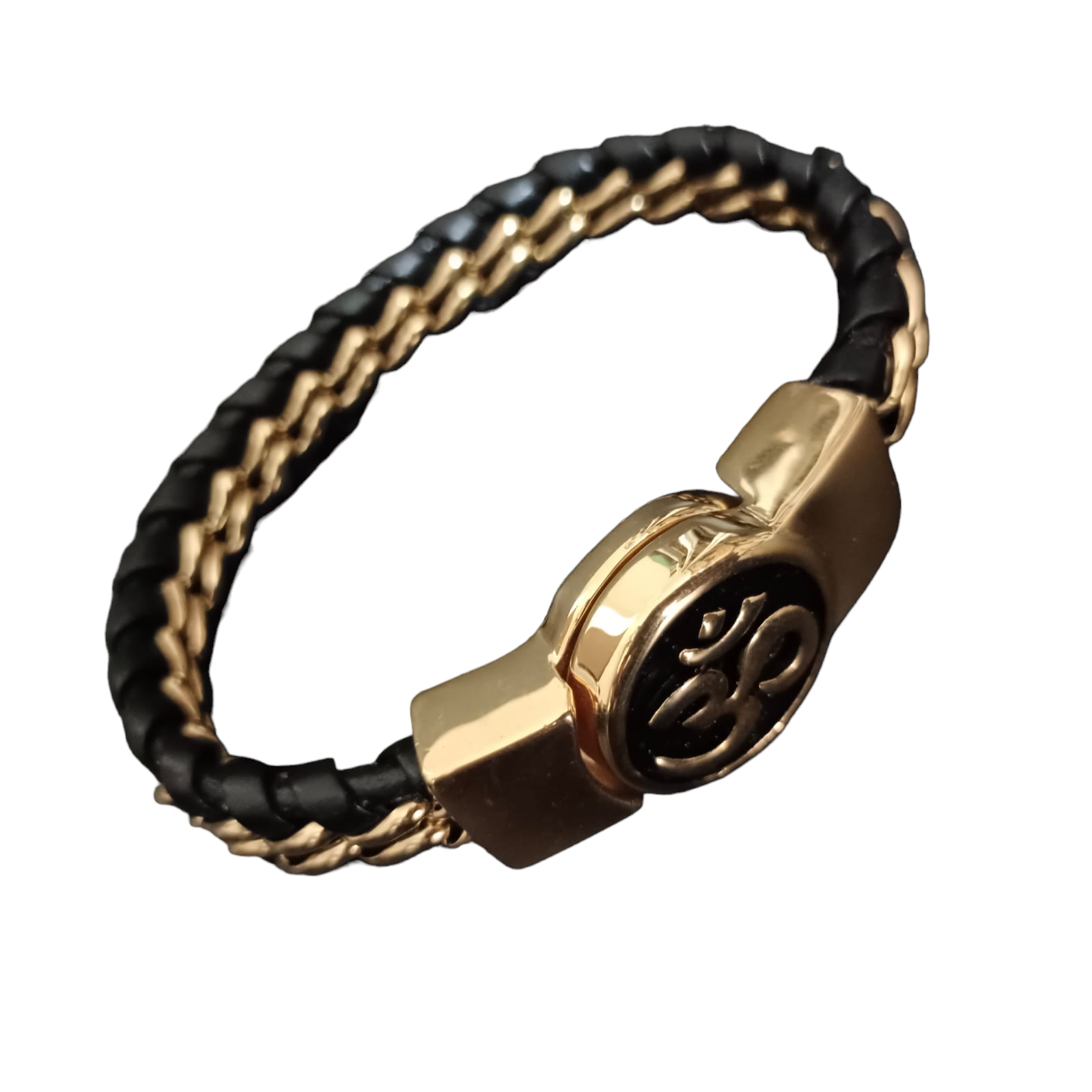 Jack Marc New OM Devotional Gold Bracelet For Men - JACKMARC.COM