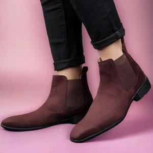 Jack Marc Brown Chelsea Suede Boot - JACKMARC.COM