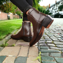 Load image into Gallery viewer, Jack Marc Brown Dress Zip Boots For Men - Perfect for Office and Daily Wear - JACKMARC.COM
