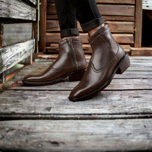 Load image into Gallery viewer, Jack Marc Brown Dress Zip Boots For Men - Perfect for Office and Daily Wear - JACKMARC.COM
