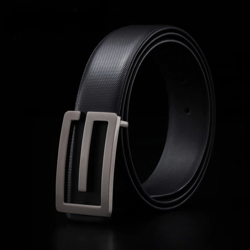 Jack Marc Designer Smooth G Buckle Leather belt For Men - JACKMARC.COM