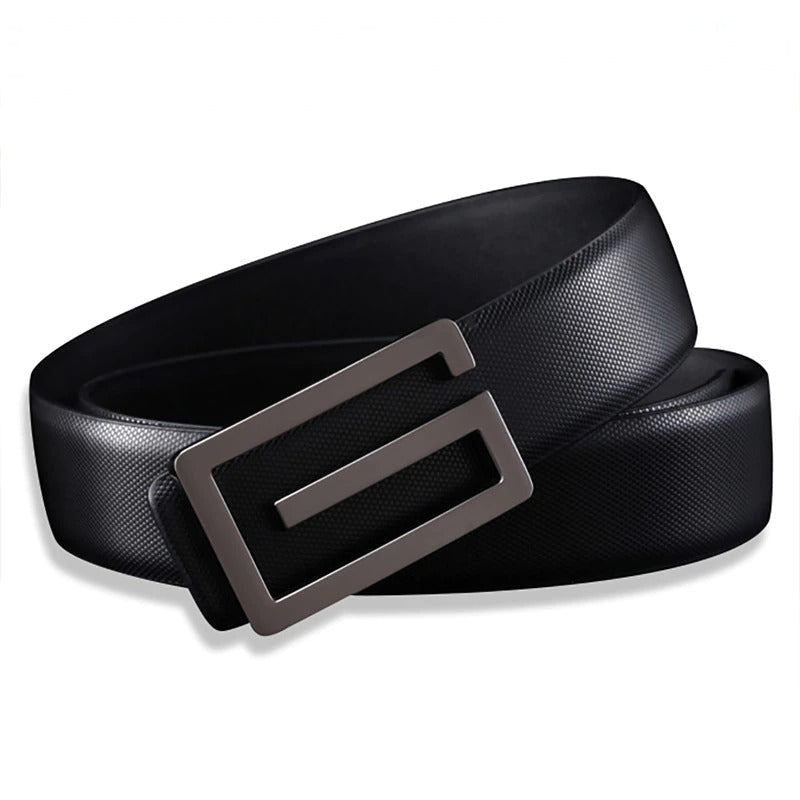 Jack Marc Designer Smooth G Buckle Leather belt For Men - JACKMARC.COM