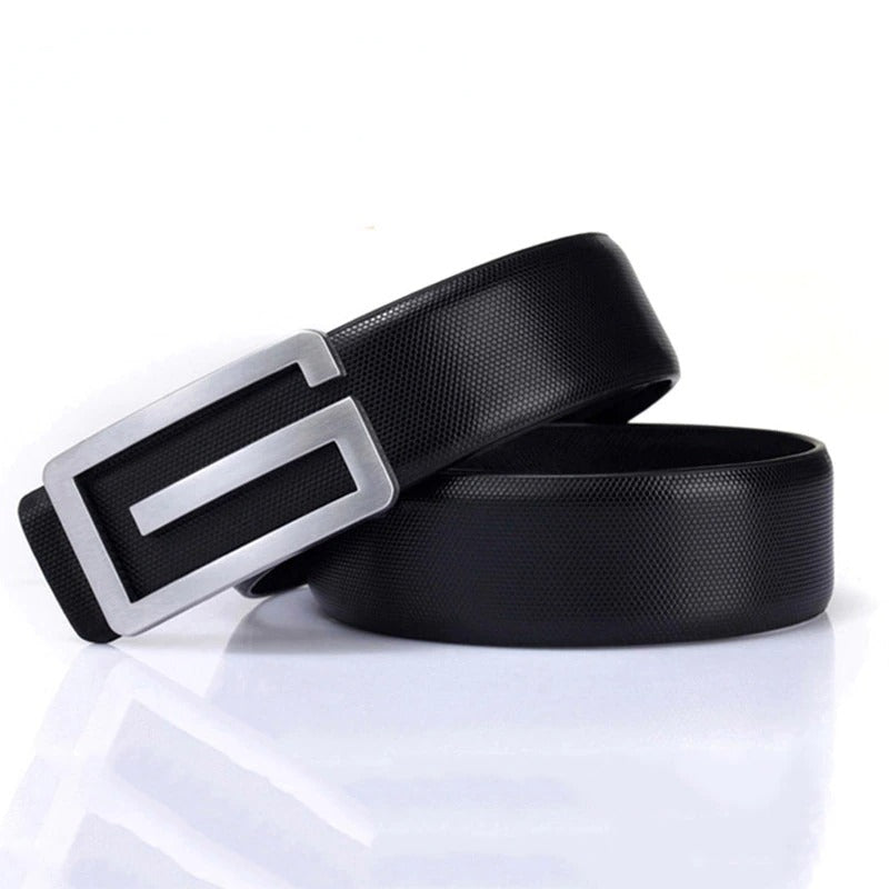 Jack Marc Designer Smooth G Buckle Leather belt For Men - JACKMARC.COM