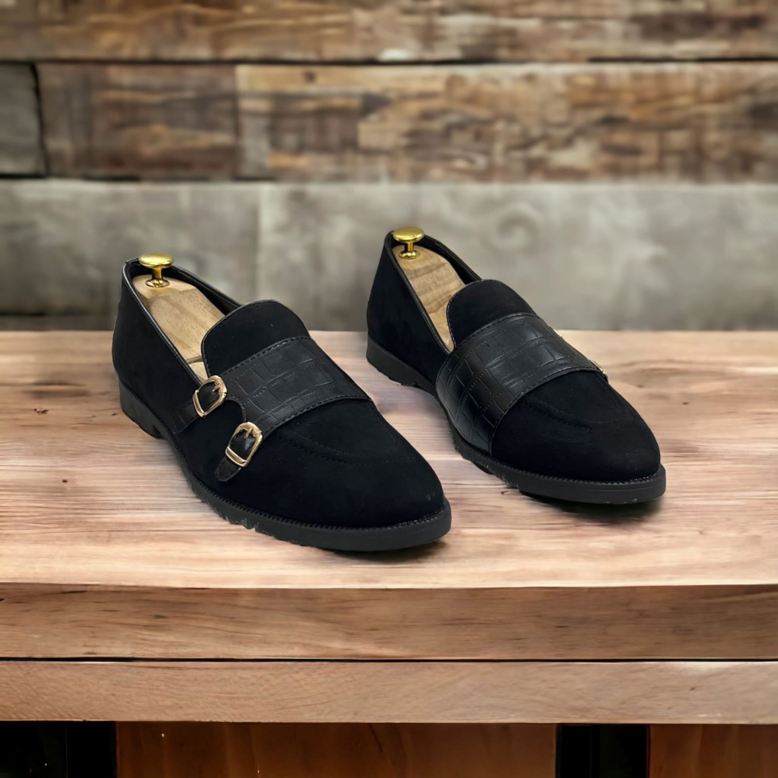 Jack Marc Double Monk Suede Shoes For Men - JACKMARC.COM