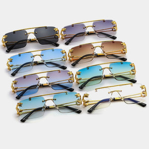 Jack Marc Fashion Leopard Rimless Sunglasses - JACKMARC.COM