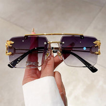 Load image into Gallery viewer, Jack Marc Fashion Leopard Rimless Sunglasses - JACKMARC.COM
