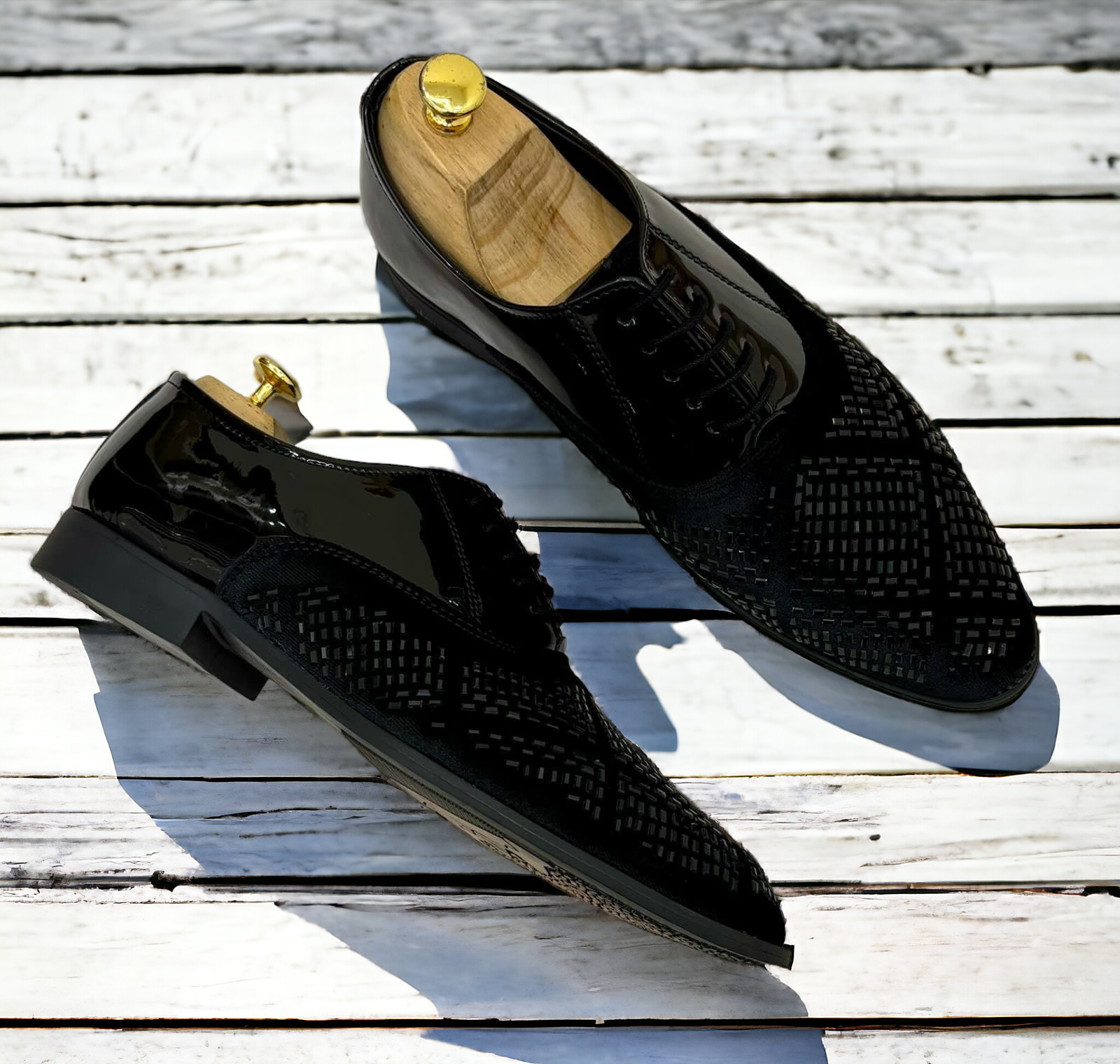 Jack Marc Fashion Rhinestone Lace-up Shoes for Men Party and Casual Wear - JACKMARC.COM