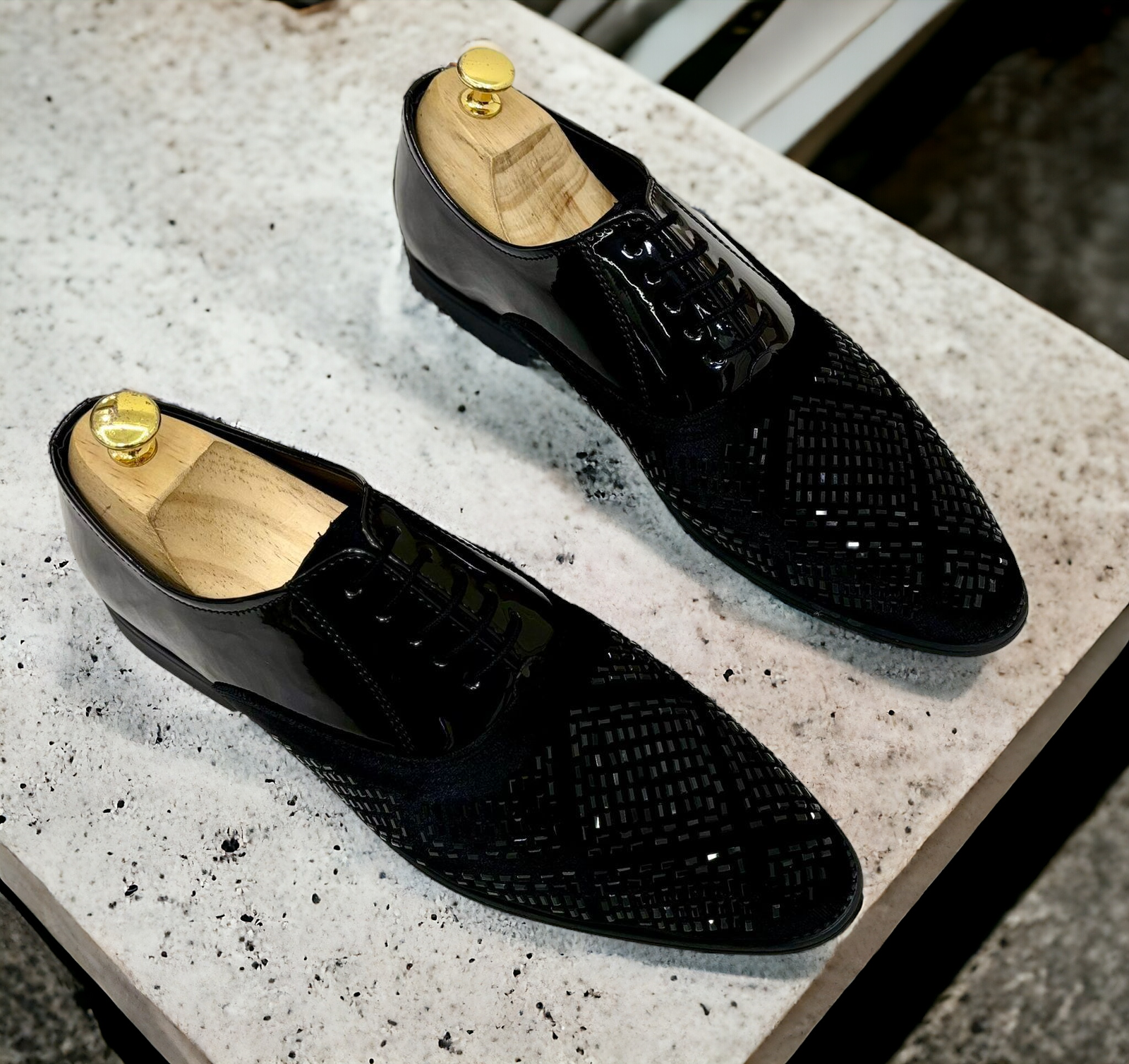 Jack Marc Fashion Rhinestone Lace-up Shoes for Men Party and Casual Wear - JACKMARC.COM