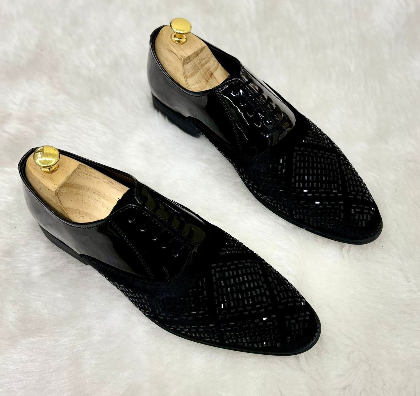 Jack Marc Fashion Rhinestone Lace-up Shoes for Men Party and Casual Wear - JACKMARC.COM