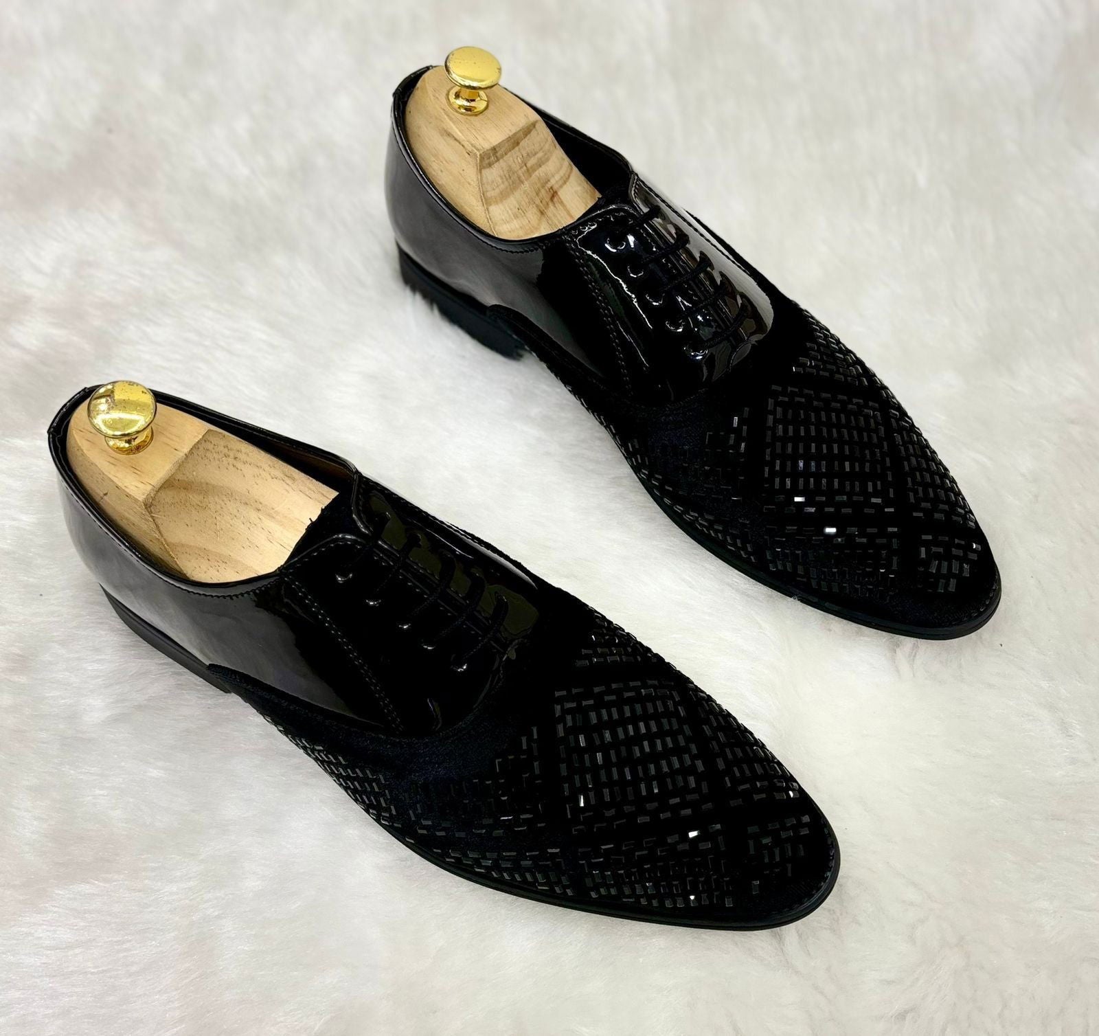 Jack Marc Fashion Rhinestone Lace-up Shoes for Men Party and Casual Wear - JACKMARC.COM