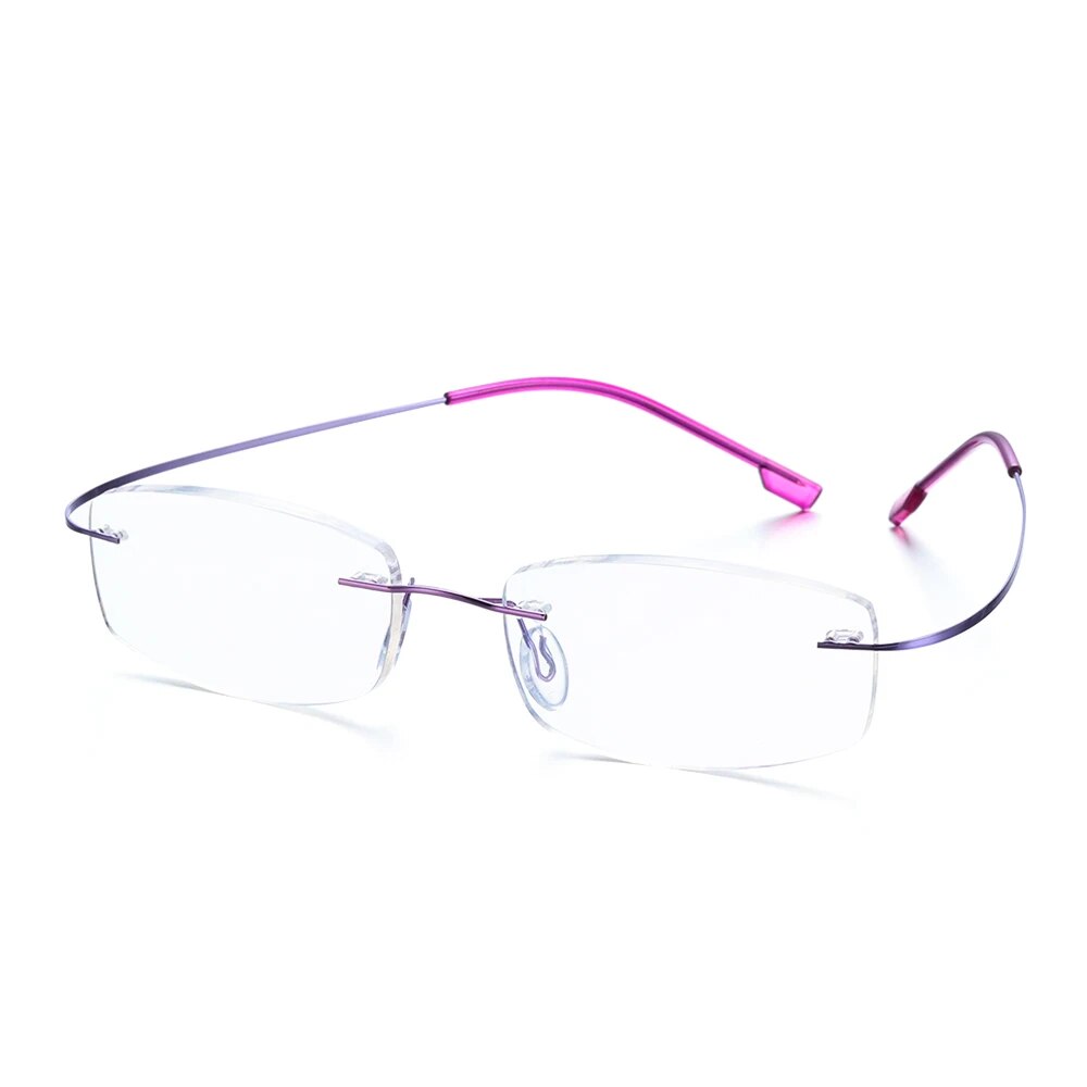  Fashion ultralight rimless memory titanium glasses 