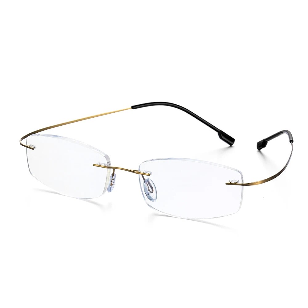 Fashion ultralight rimless memory titanium glasses 