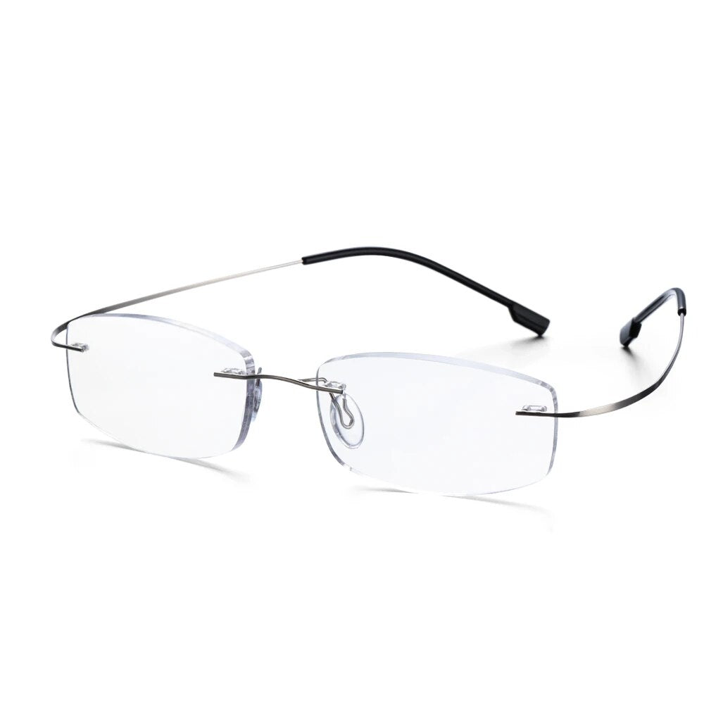  Fashion ultralight rimless memory titanium glasses 