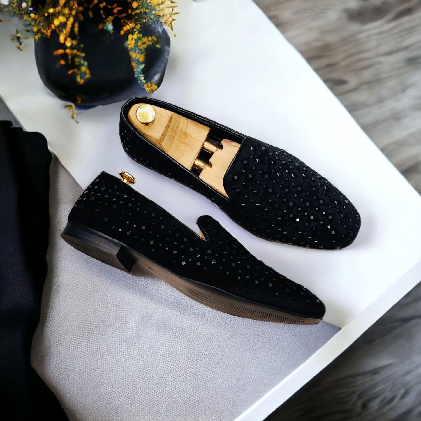 Jack Marc Fashionable Party Rhinestone Shoes For Men - JACKMARC.COM